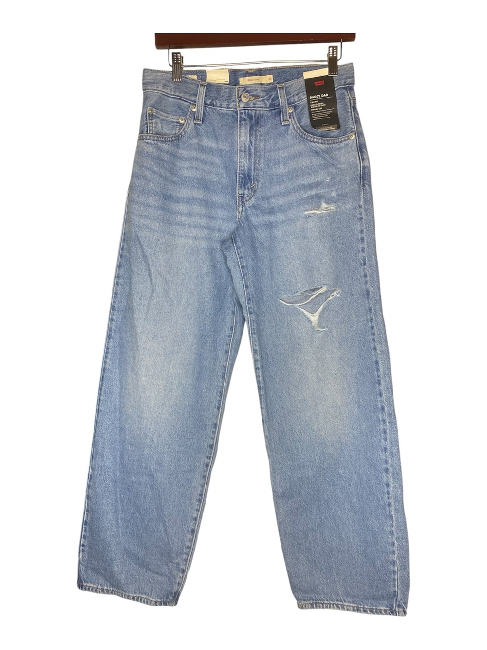 NWT! Levi's Premium Baggy Dad
Women's Jeans 26x30 Medium Wash Distressed